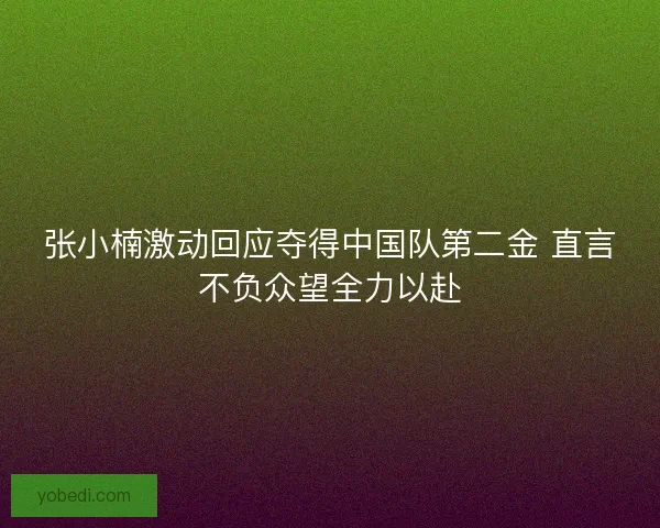 张小楠激动回应夺得中国队第二金 直言不负众望全力以赴 张小楠激动回应夺得中国队第二金 直言不负众望全力以赴